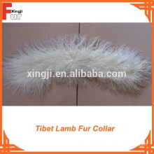 Bleached White Tibet Lamb Fur Collar